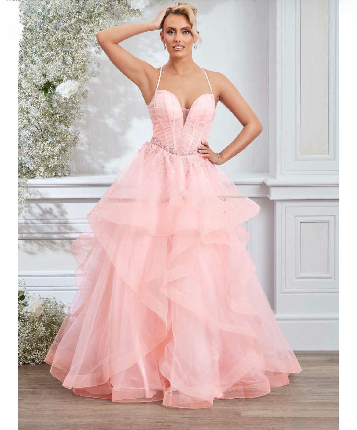 Pink ruffle dress 