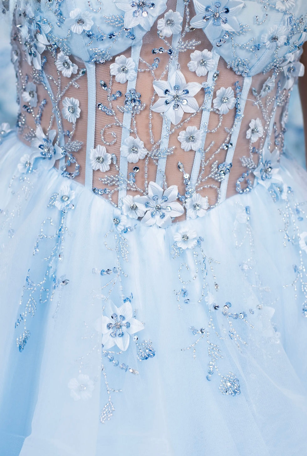 Thumbnail: Pale blue ruffle dress