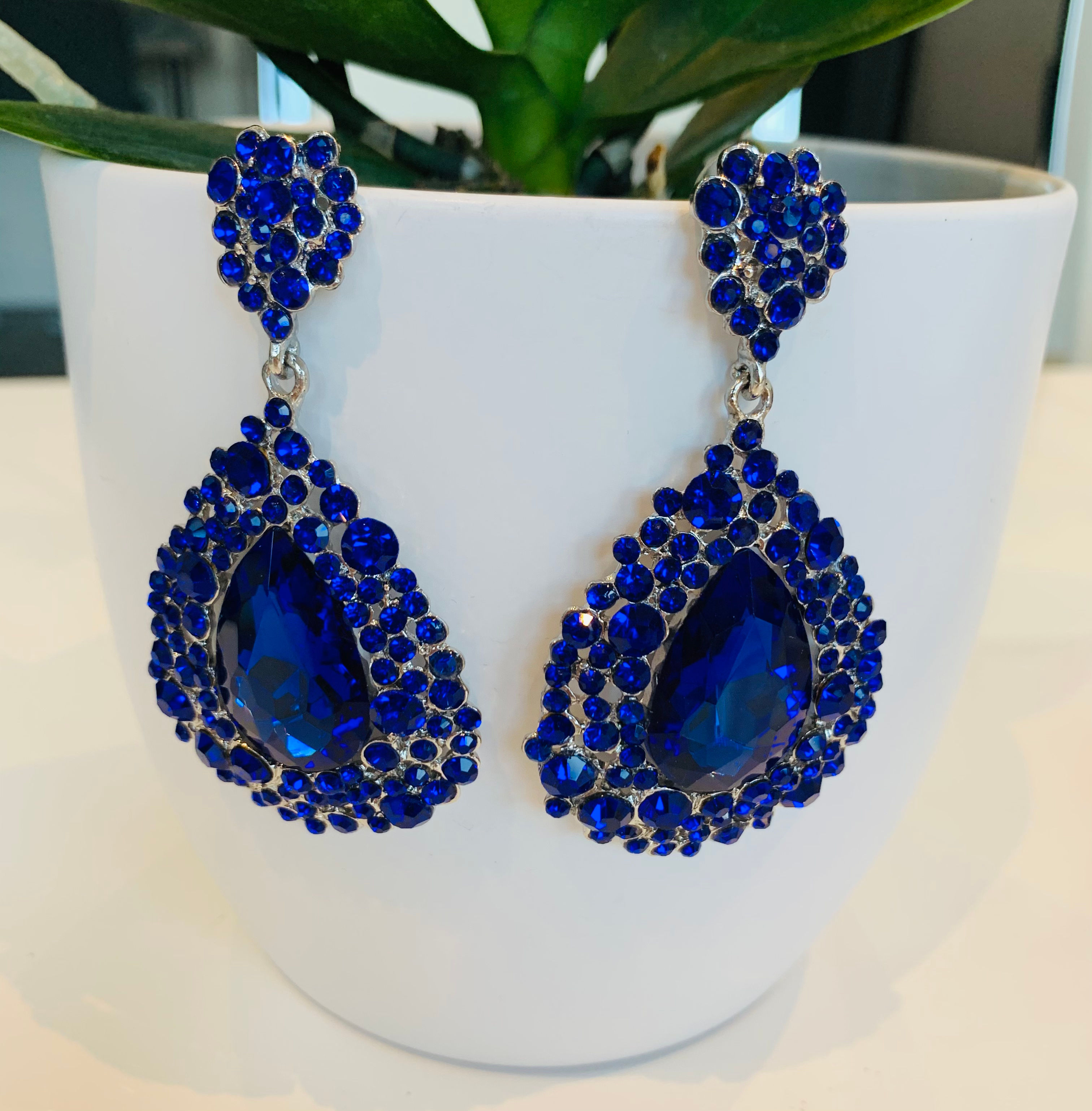 Large blue earrings