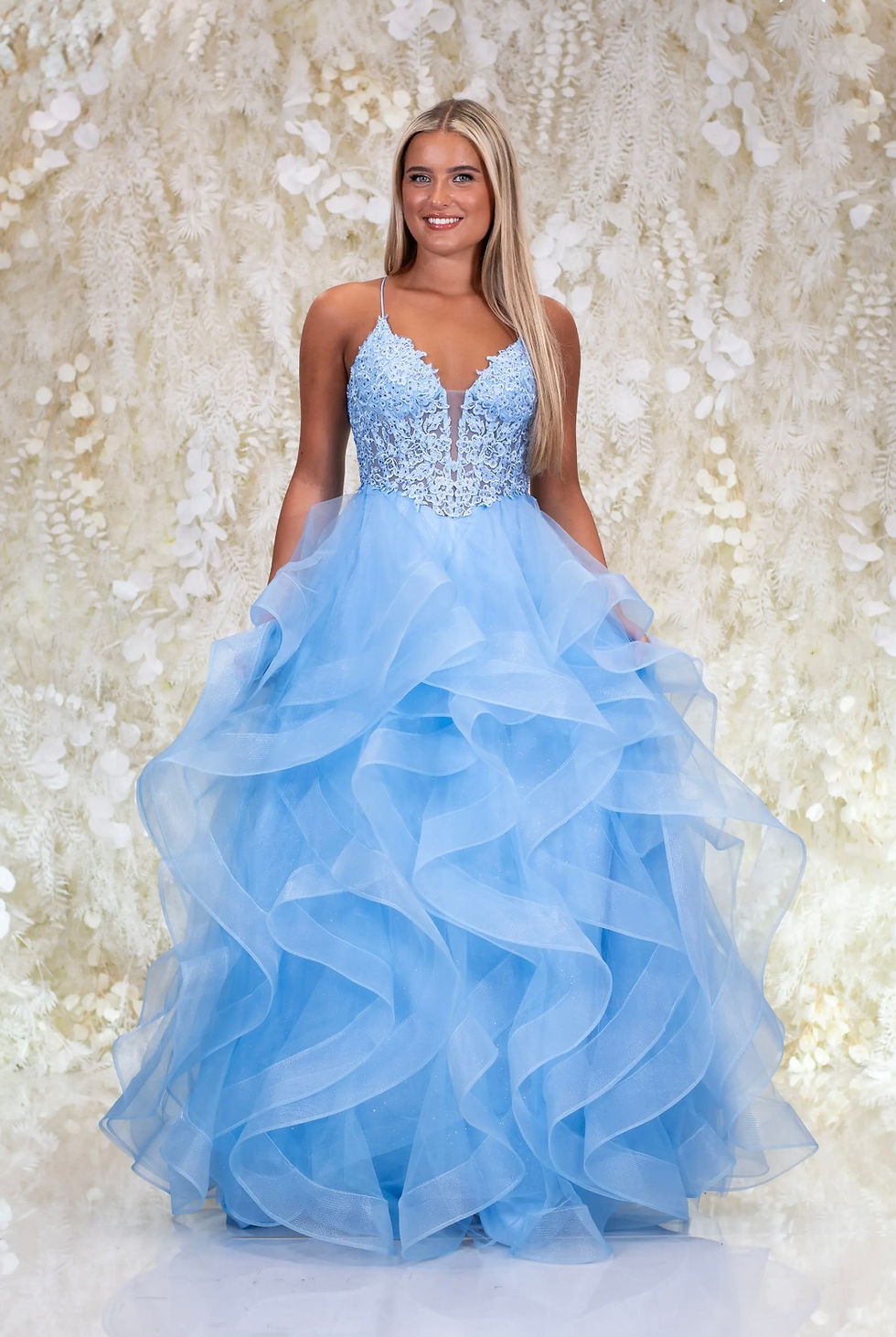 Miniatura: Sky blue ruffle dress