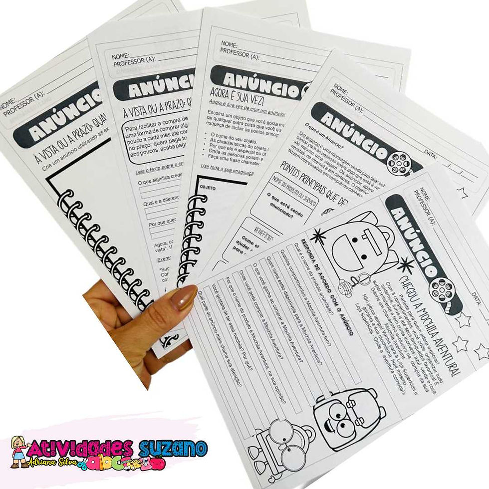 Atividades sobre Anúncios