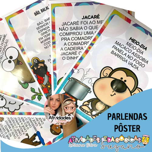 Kit De Pôsteres Com Parlendas Ilustradas E Coloridas: Estimule A Leitura De Form