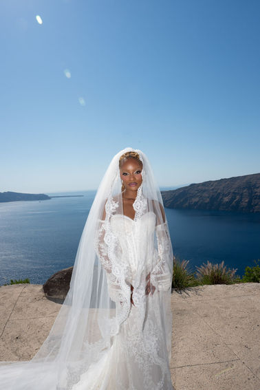 Santorini wedding venue with panoramic views