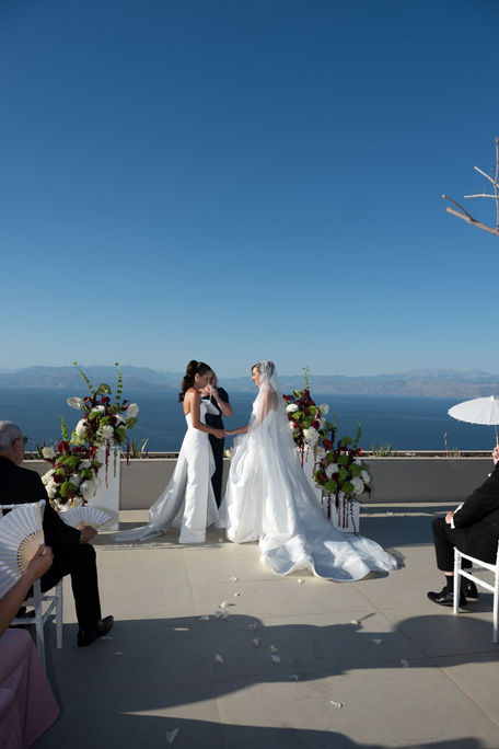 Luxury same sex wedding photography in Greece capturing real moments