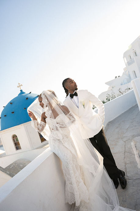 Destination wedding photography in Santorini Greece