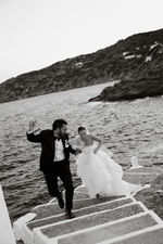 Couple celebrating destination wedding on Sifnos island