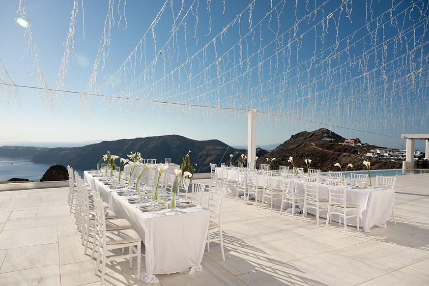 Editorial wedding photography at Rocabella Santorini