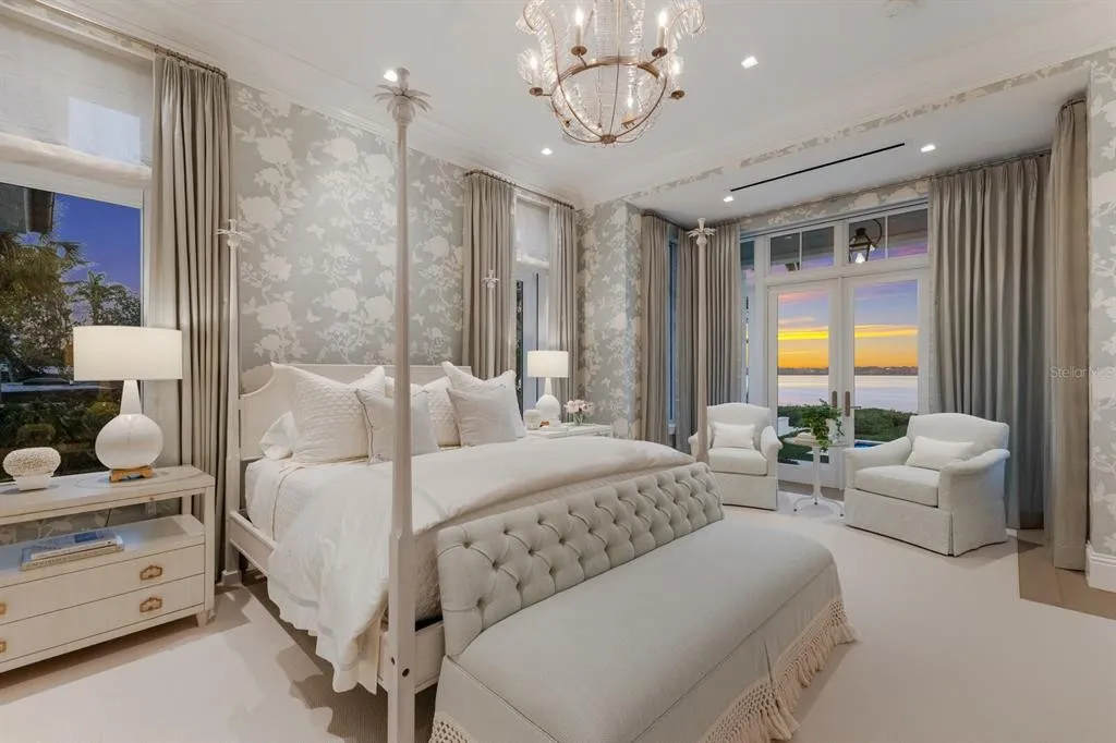 Backyard sunset view over the water, captured from the estate’s terrace