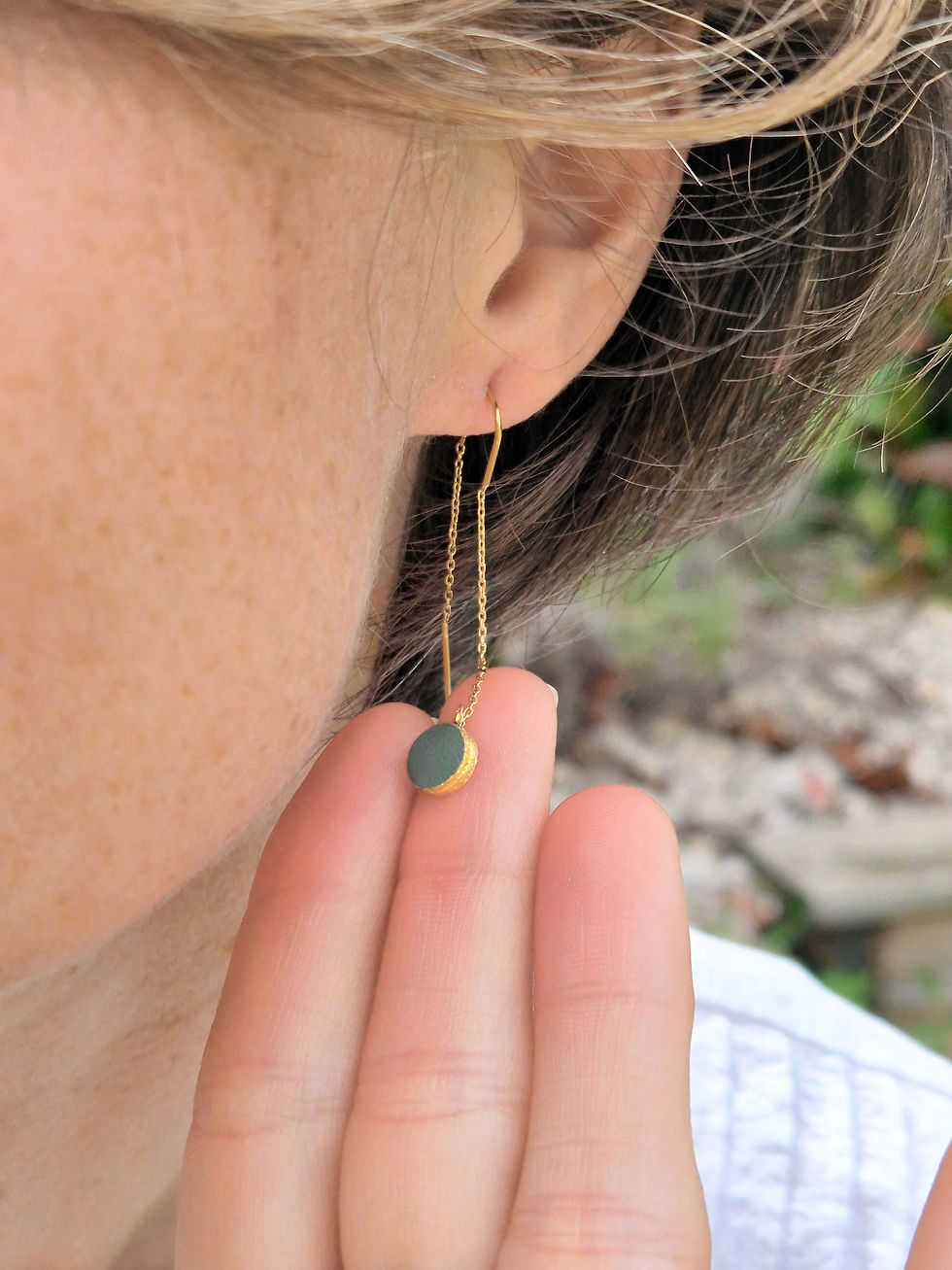 Miniature : Chaînette d'oreille "Les dilettantes" cuir et acier inoxydable