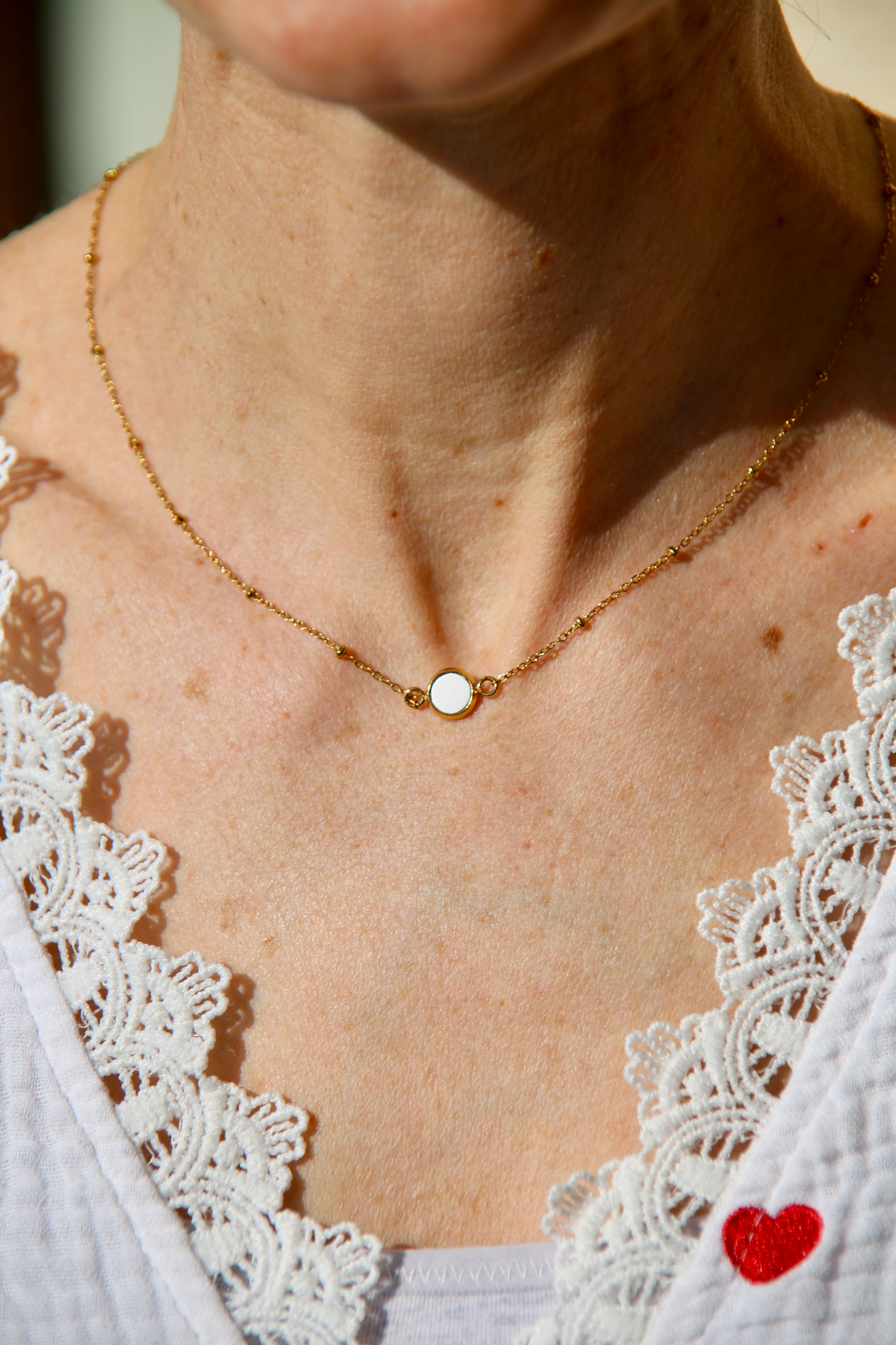 Collier "baiser dans le cou" acier inoxydable et cuir