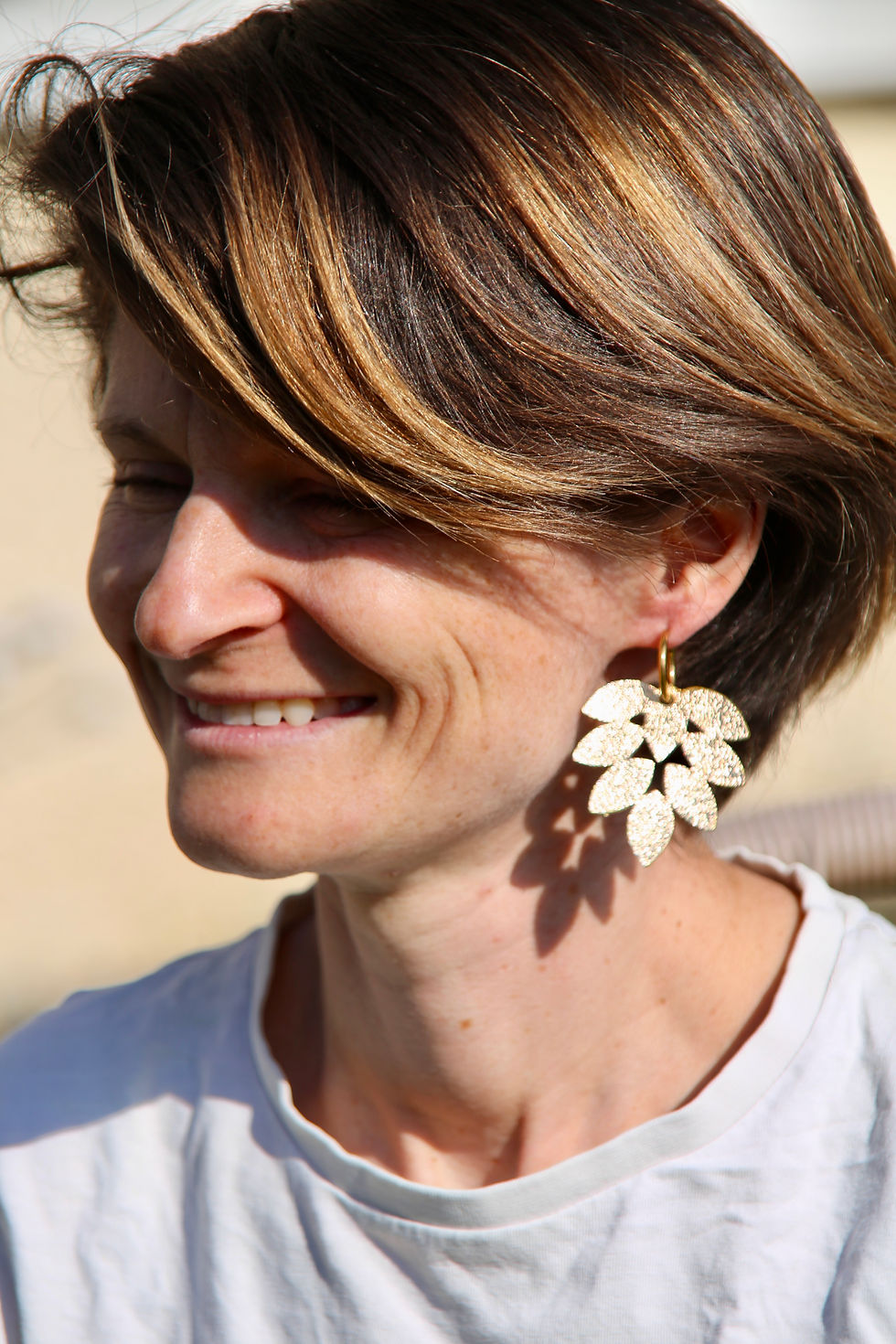 Miniature : Boucles d'oreilles maxi Les audacieuses : cuir et créoles acier inoxydable