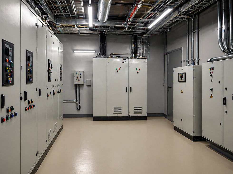 pavimento continuo industrial ESD conductivo subestacion electrica Adoria Girona barcelona