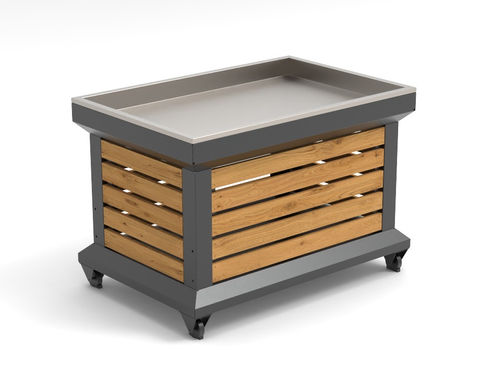 Meuble légumes métal inox hygiénique et moderne