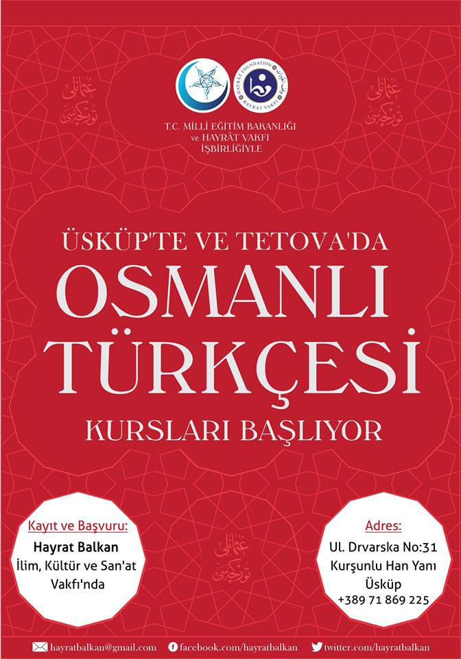 Hayrât Vakfı Üsküp'te ve Tetova'da Osmanlıca Kurslarına Başlıyor