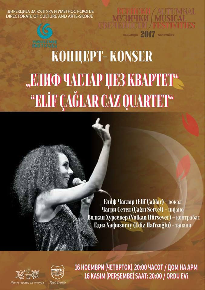 Türkiye’nin en iyi caz sanatçılarından Elif ÇAĞLAR, Üsküp'te konser verecek