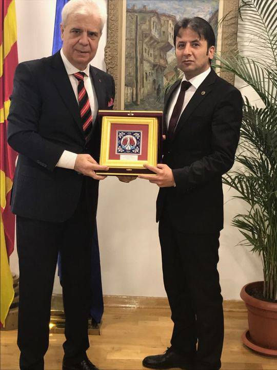 Üsküp Yunus Emre Enstitüsü Heyeti, Prof. Dr. Adnan Kahil'i ziyaret etti