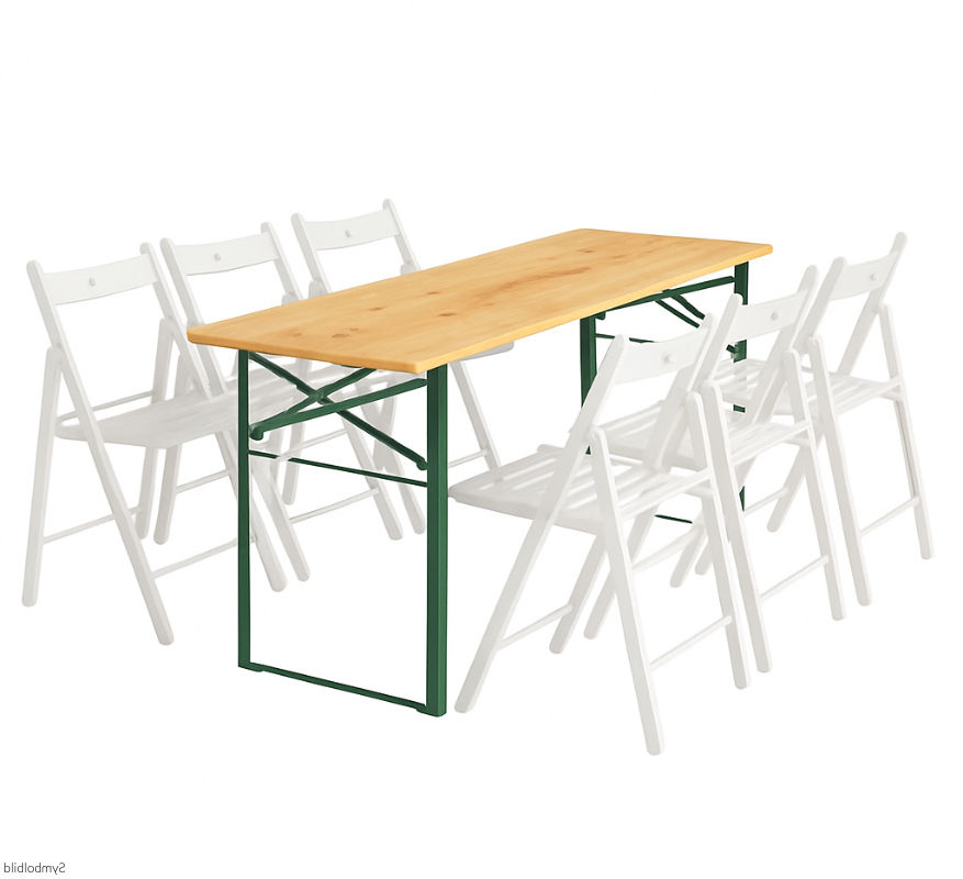 Festzelttisch mit weißen Klappstühlen im Set mieten