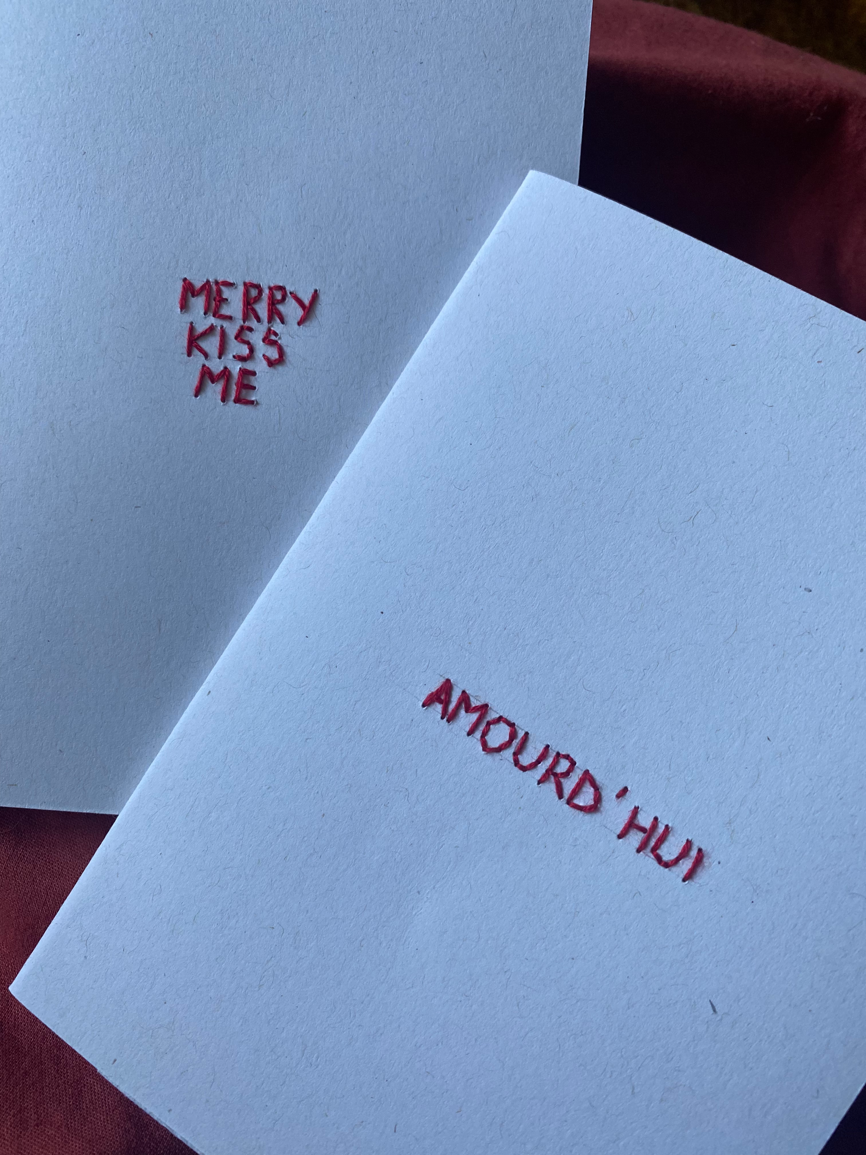 Les cartes brodées - à offrir ou à encadrer