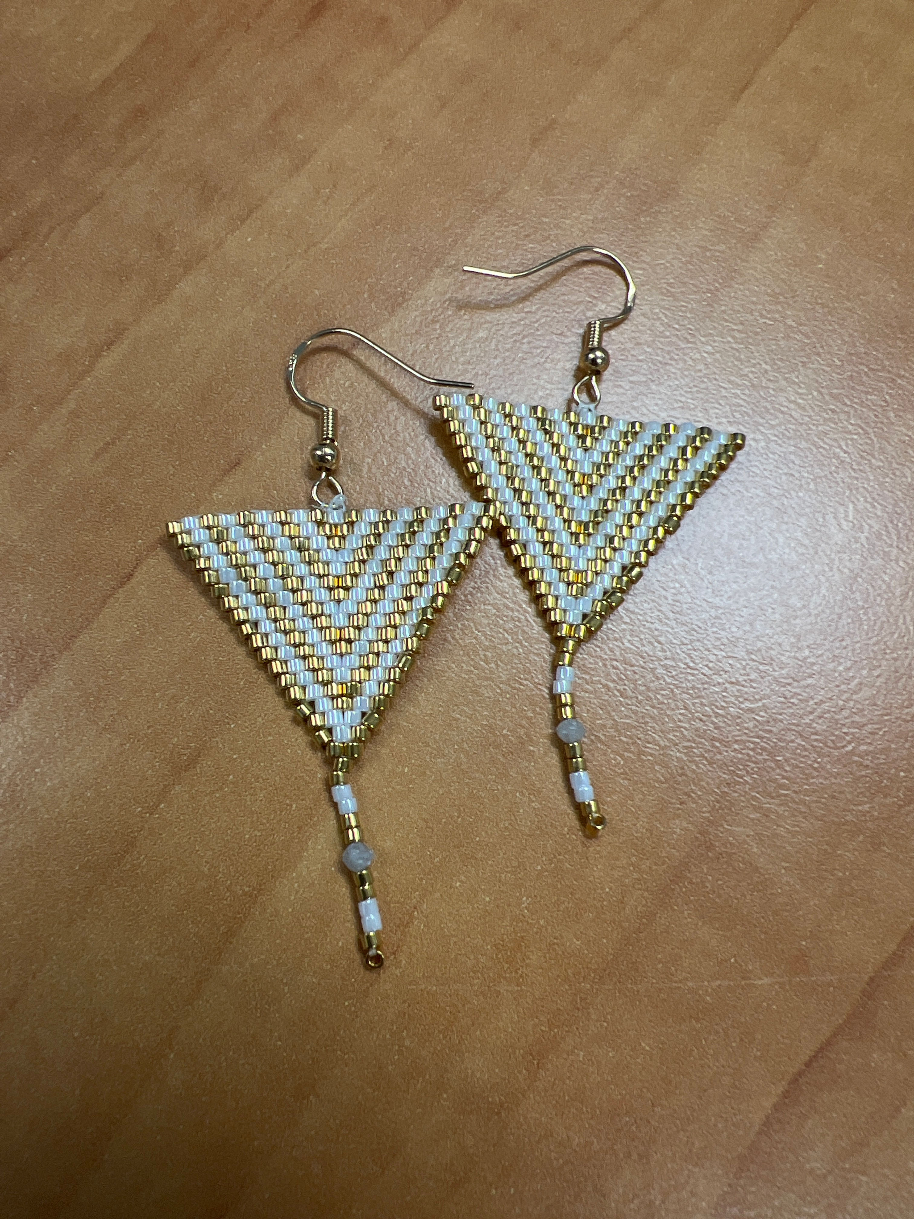 Triangle pearl & 24k gold beads + Diamond accent 