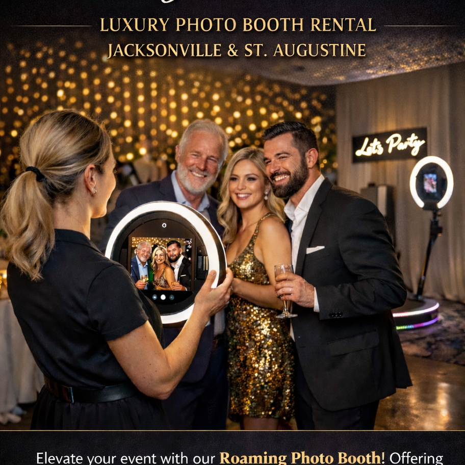 Instant photo printing package offering on-site photo prints with custom templates and frames for guests to take home.