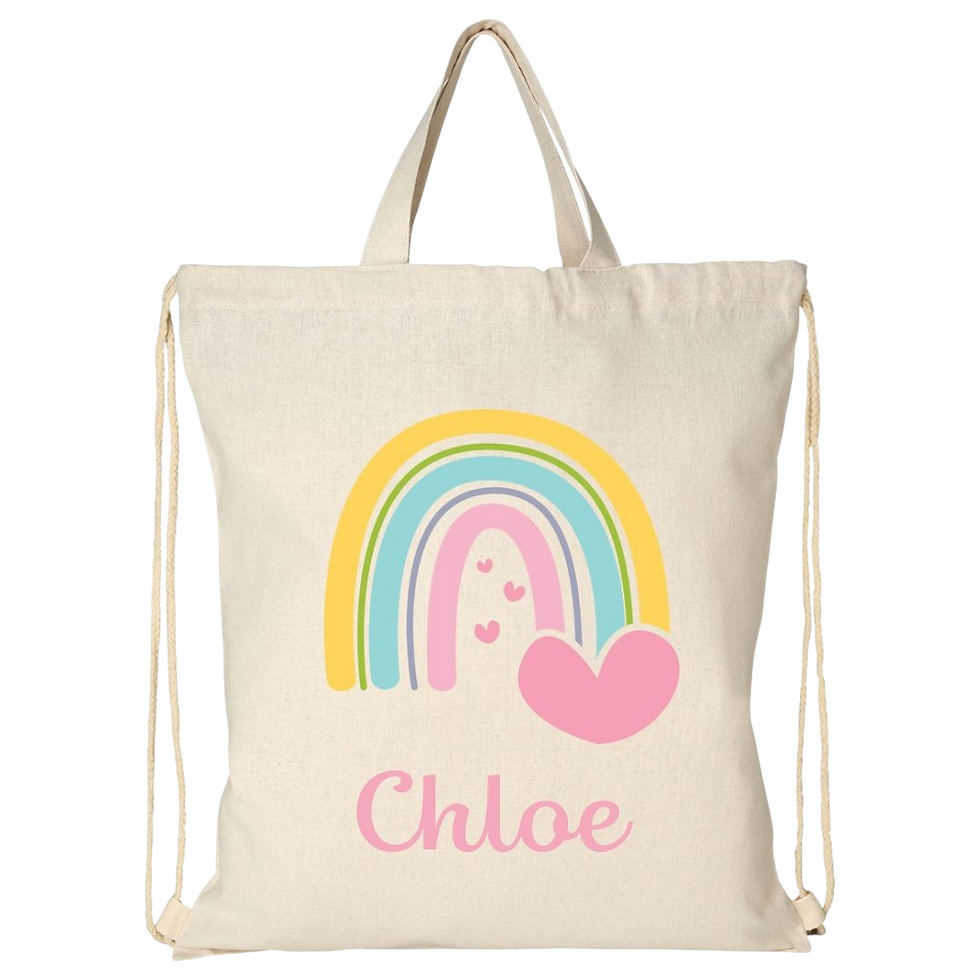 Miniatura: Mochila bolsa tela de algodón con cuerdas y asas personalizada 42x38 cm.