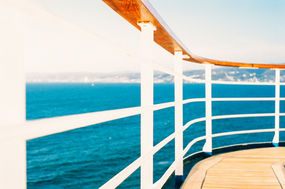 Cruise ship deck over turquoise water