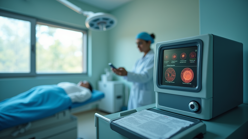 Close-up view of stem cell therapy equipment in a Costa Rican clinic