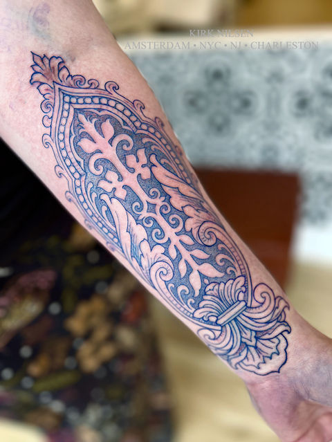 blue azulejo portuguese tile tattoo