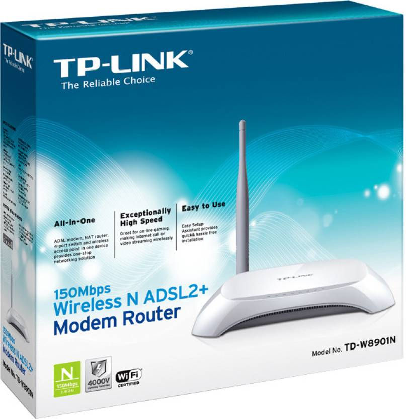 Thumbnail: TP-Link TD-W8901N 150Mbps Wireless N ADSL2+ Modem Router