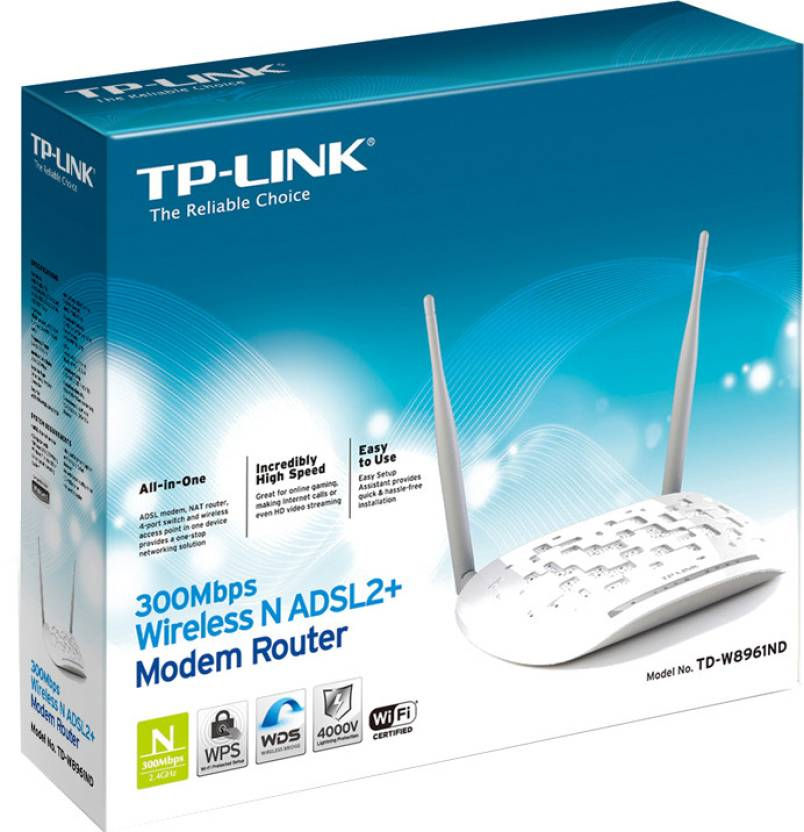 Thumbnail: TD-W8961N 4-port 300Mbps Wireless N ADSL2+ Modem Router