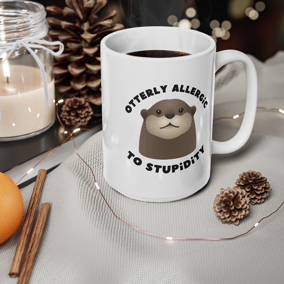 Thumbnail: Otterly Allergic To Stupidity Mug, Coffee Cup, 11oz, 15oz