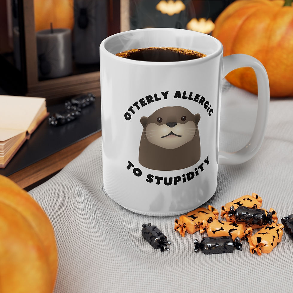Thumbnail: Otterly Allergic To Stupidity Mug, Coffee Cup, 11oz, 15oz