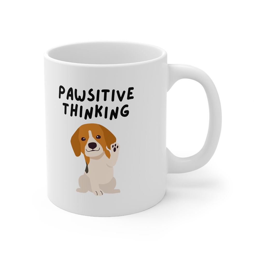 Thumbnail: Pawsitive Thinking, Coffee Cup, 11oz, 15oz
