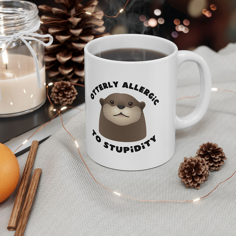 Thumbnail: Otterly Allergic To Stupidity Mug, Coffee Cup, 11oz, 15oz