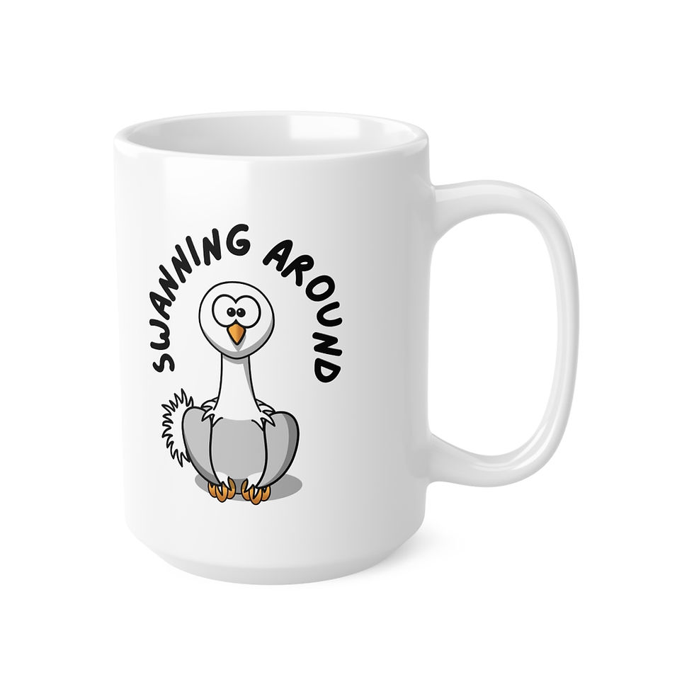Thumbnail: Swanning Around Mug, Coffee Cup, 11oz, 15oz