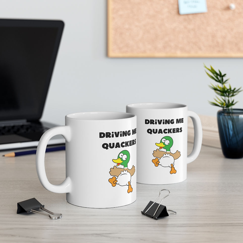 Thumbnail: Driving me Quackers Mug, Coffee Cup, 11oz, 15oz