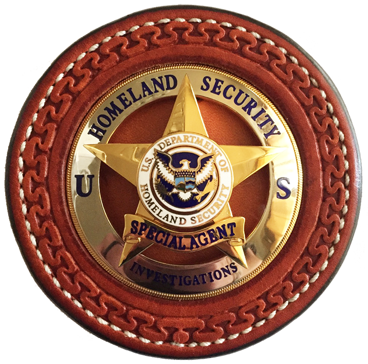 Homeland Security leather badge holder