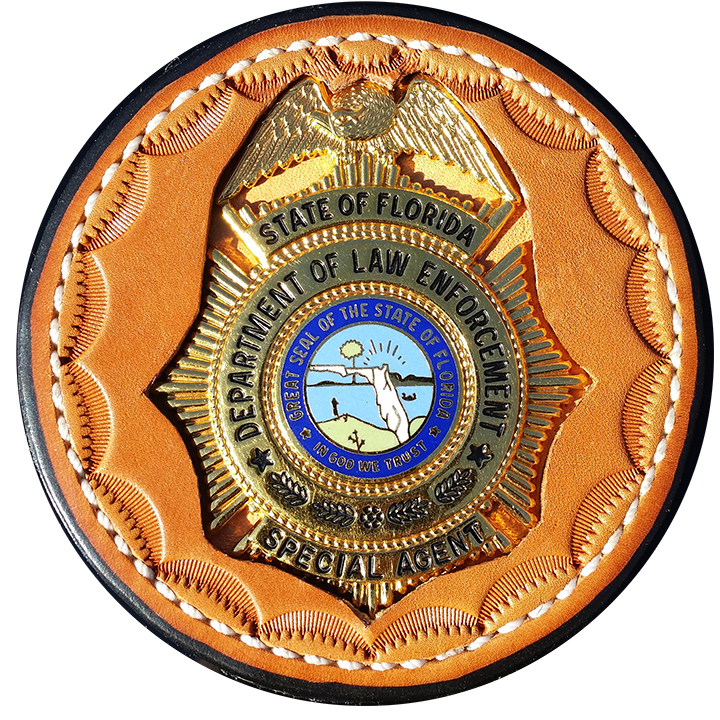 Thumbnail: FDLE - Round Leather Badge Holder