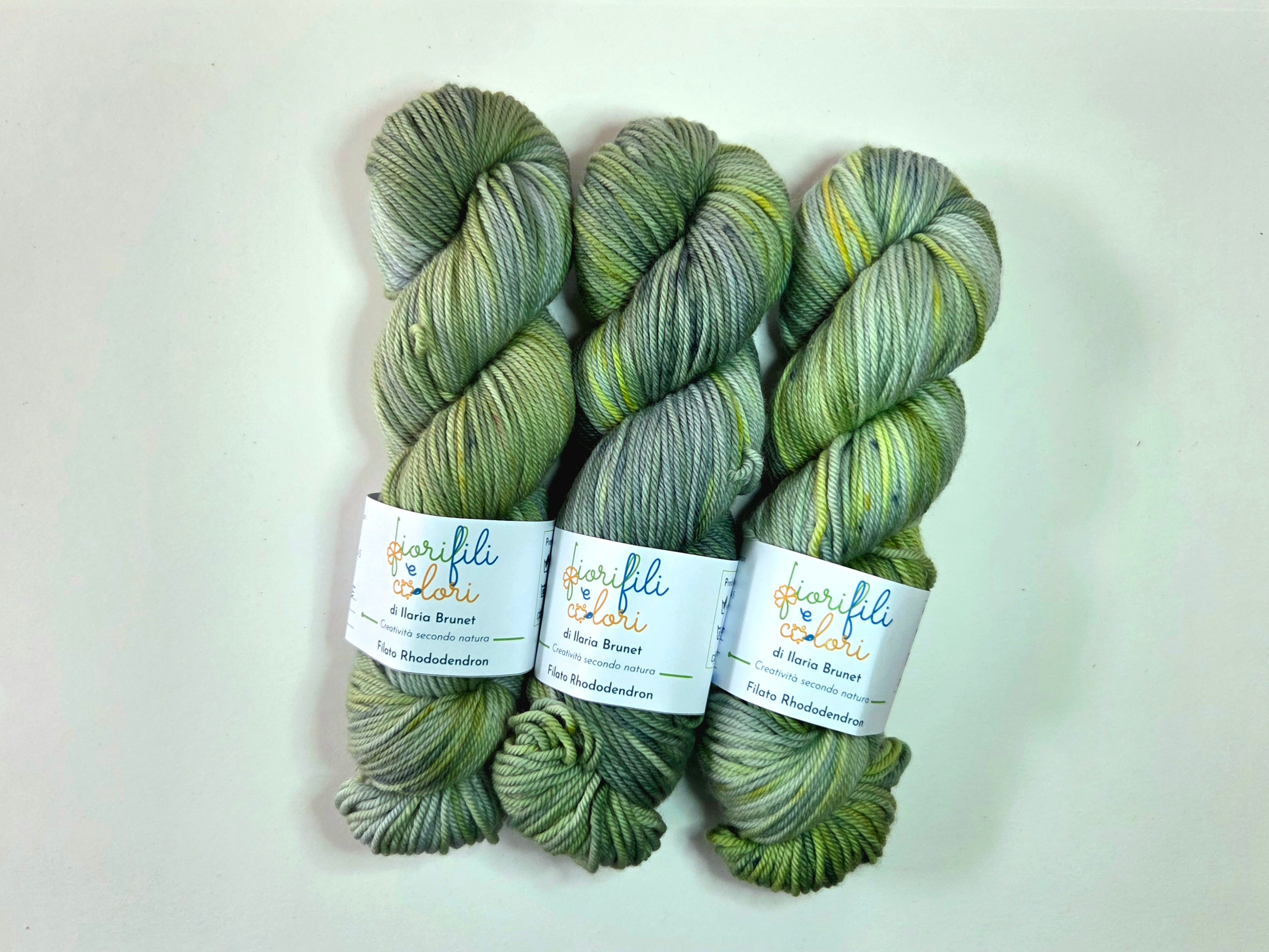 Filato Rhododendron sfumato di pura lana merino superwashverde azzurro