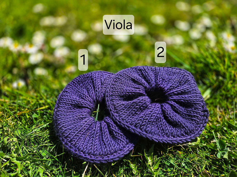 Miniatura: Scrunchies bordo piatto, elastici di lana