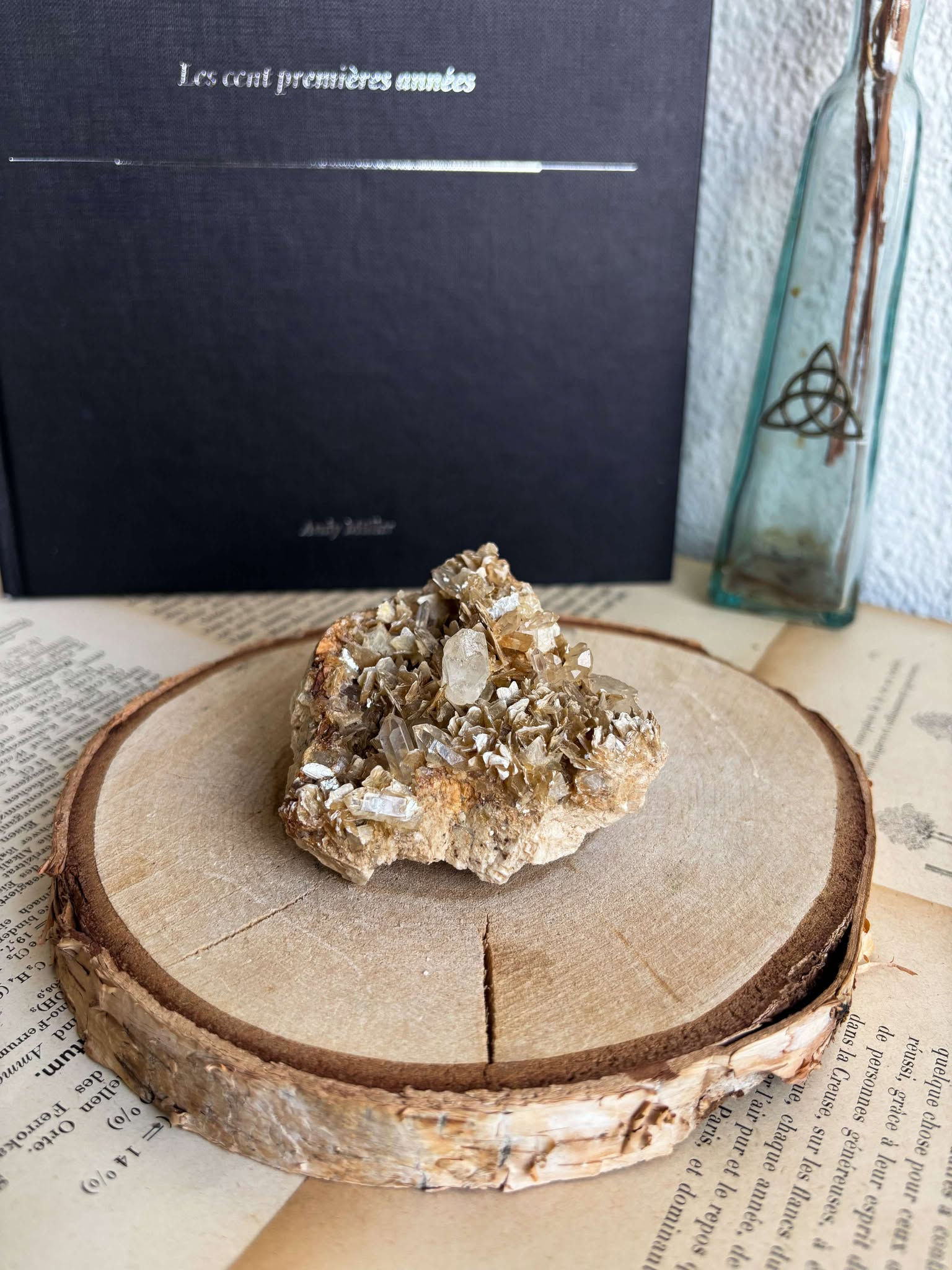 Plaque de barytine cristallisée