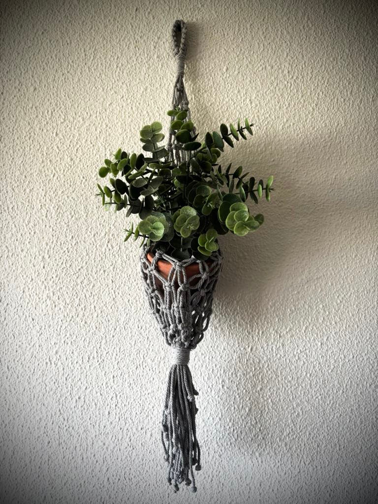 Support plante fauteuil gris