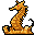 Golden Sea Horse Figurine tibia