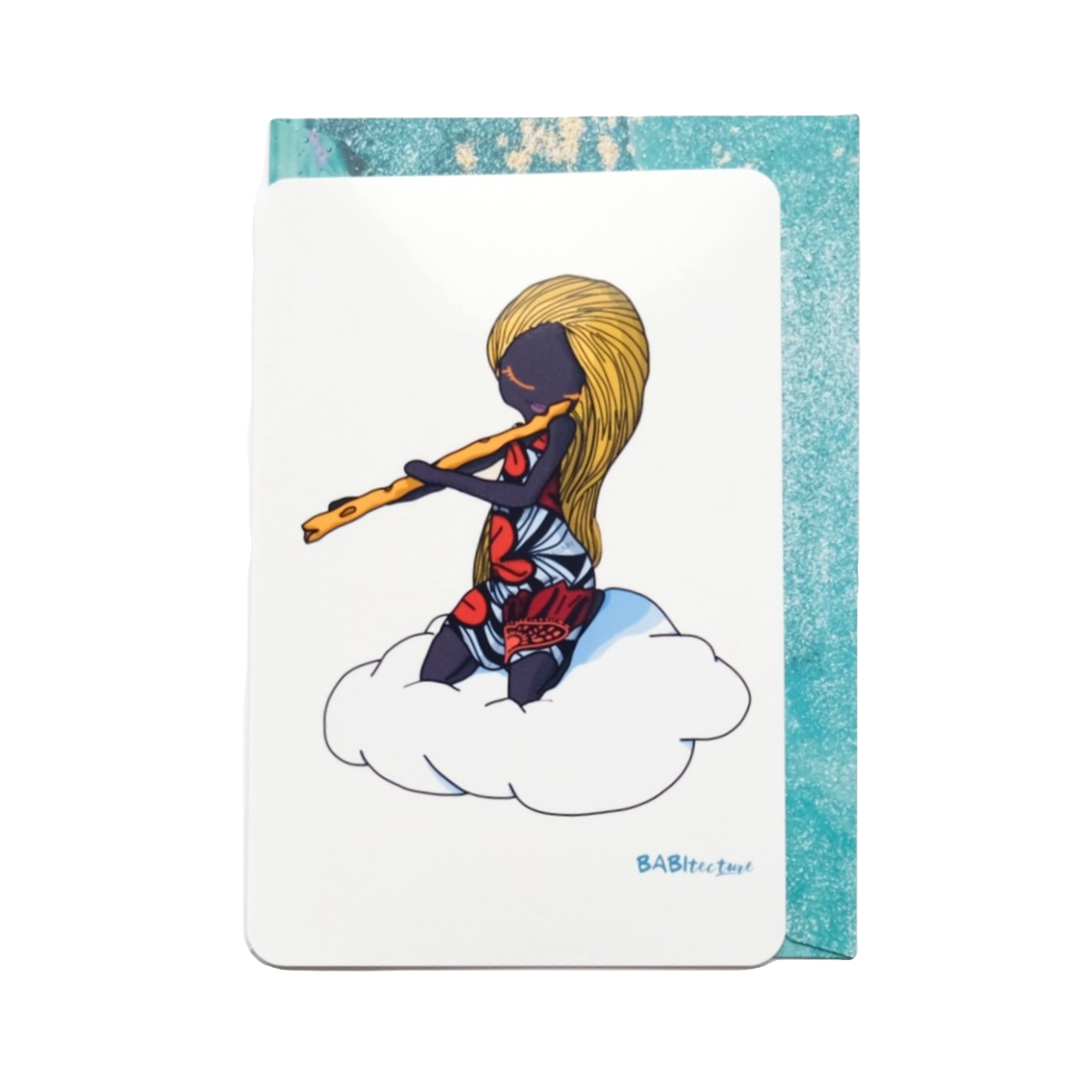 Carte simple A6 | Flûtiste traditionnelle