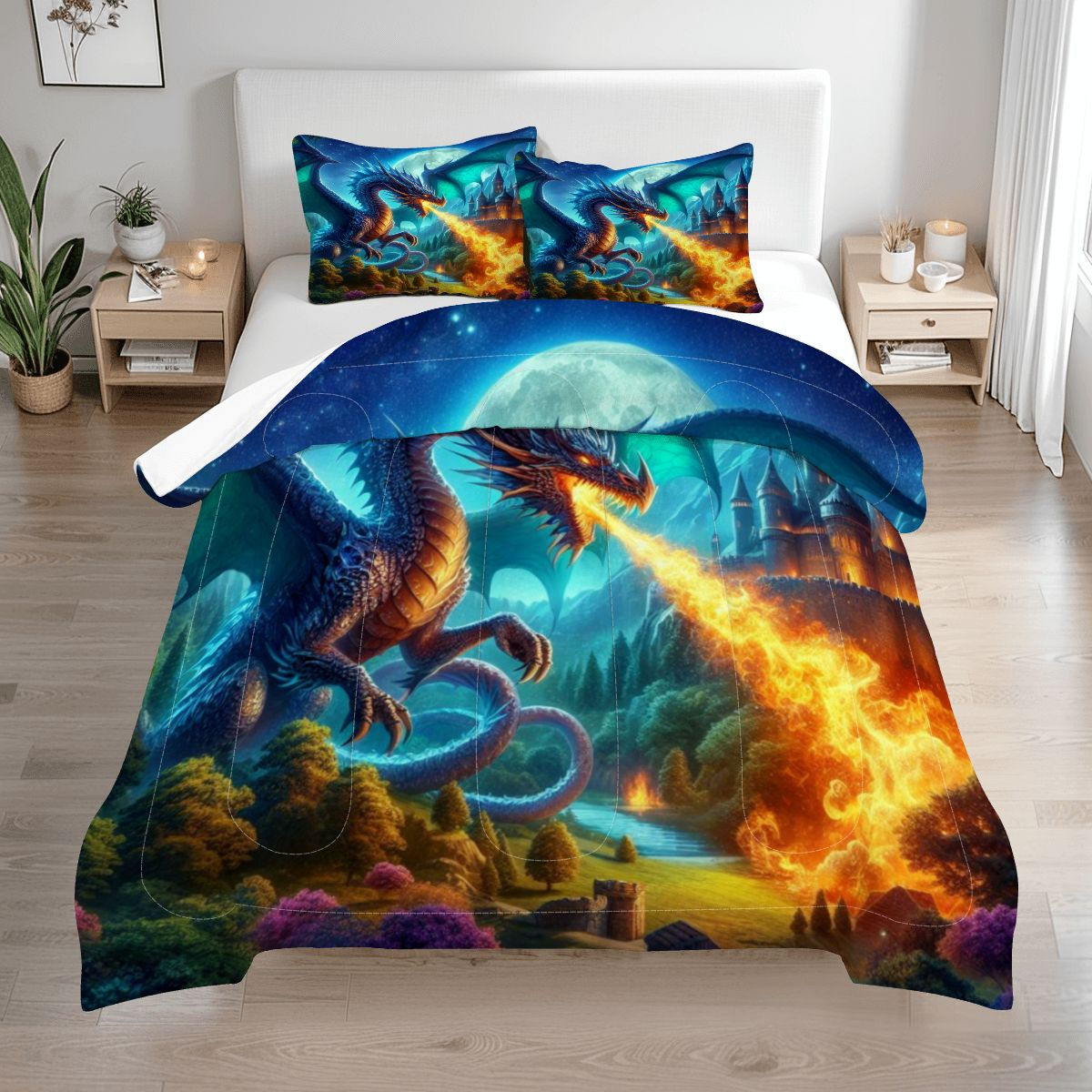 Blue Dragon Comforter Set