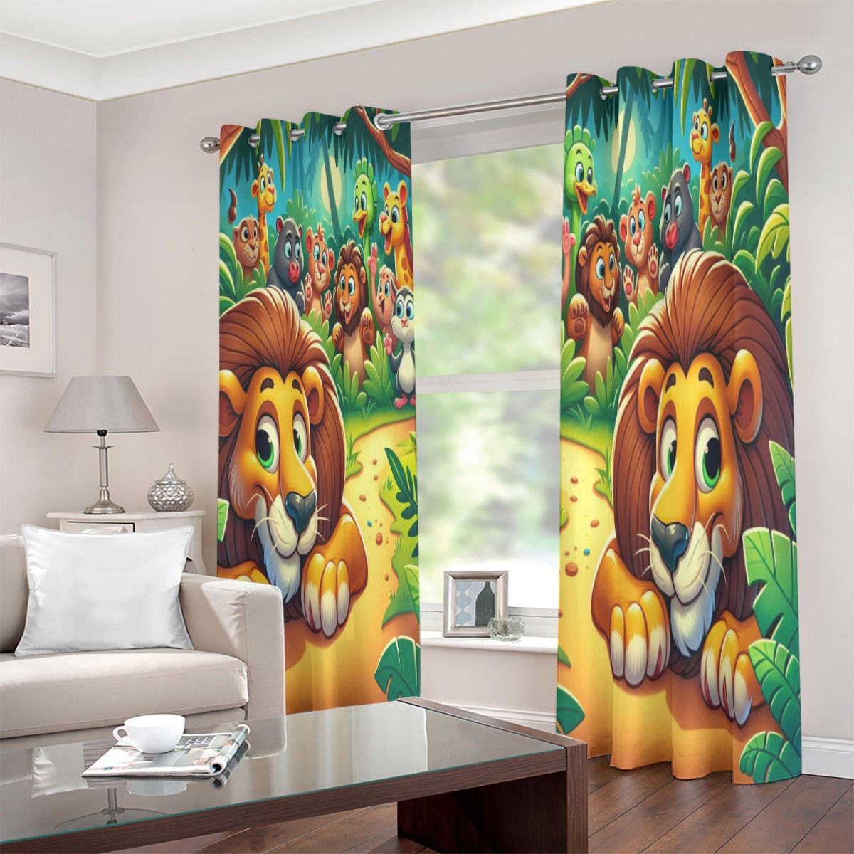 King of The Jungle Blackout Grommet Curtains