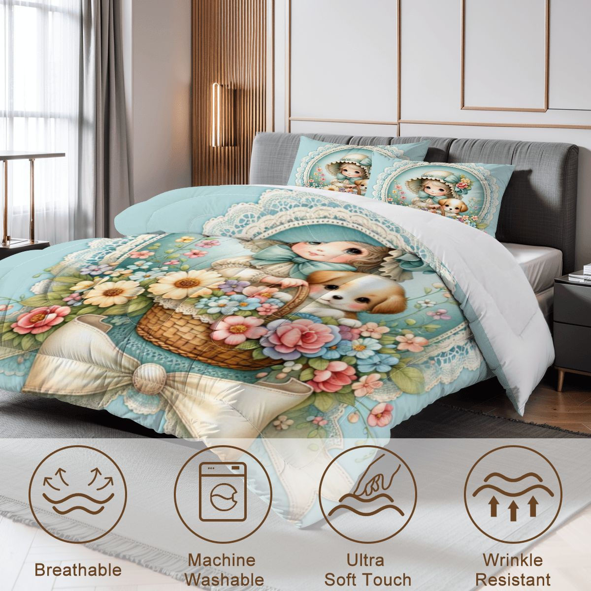 X Bonnet Girl Comforter Set