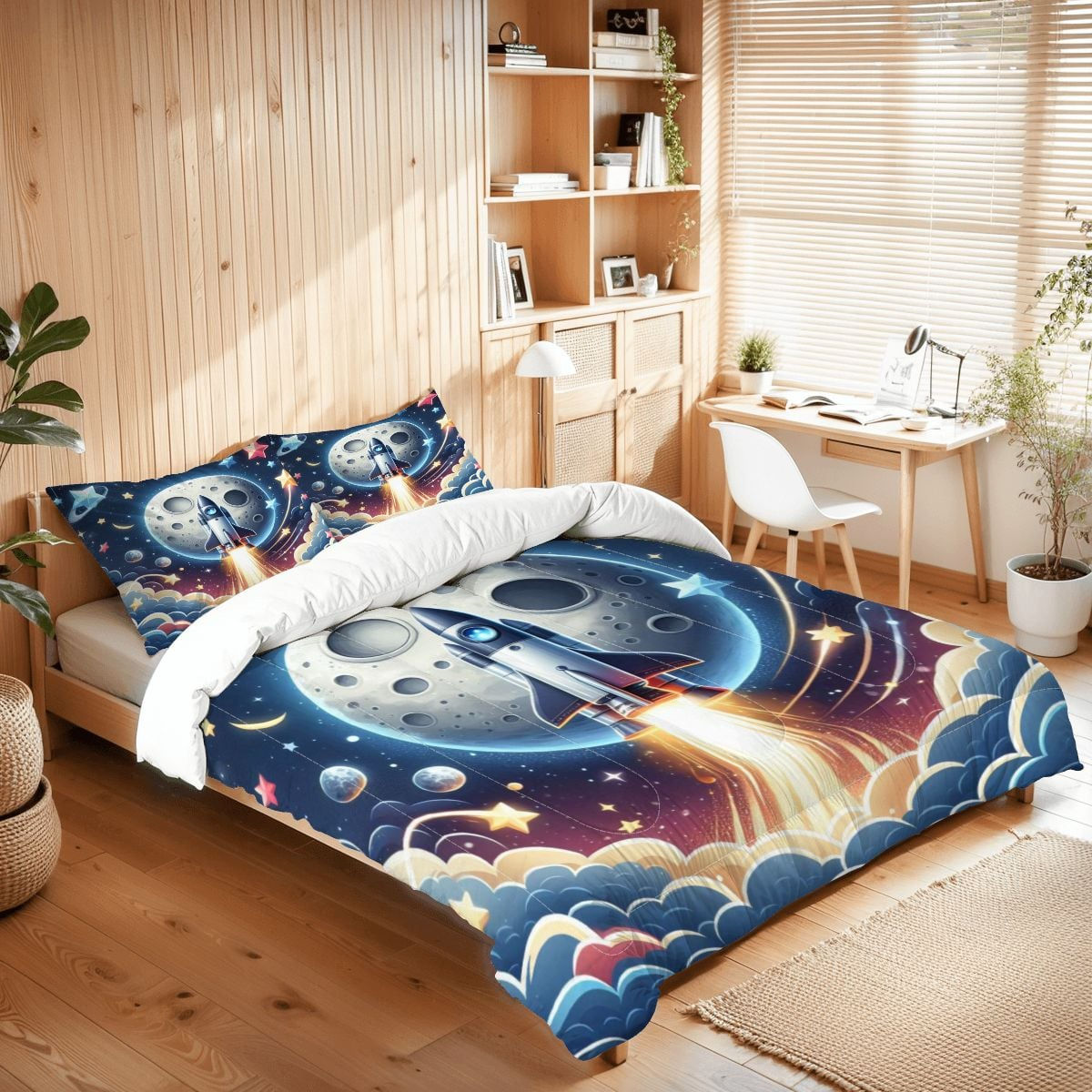 X Space Rocket Comforter Set