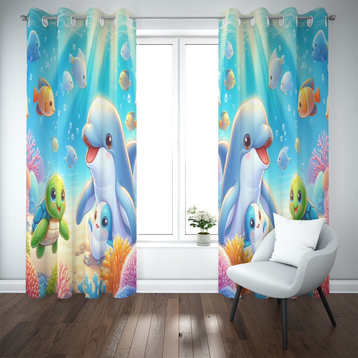 Sea Friends Blackout Grommet Curtains