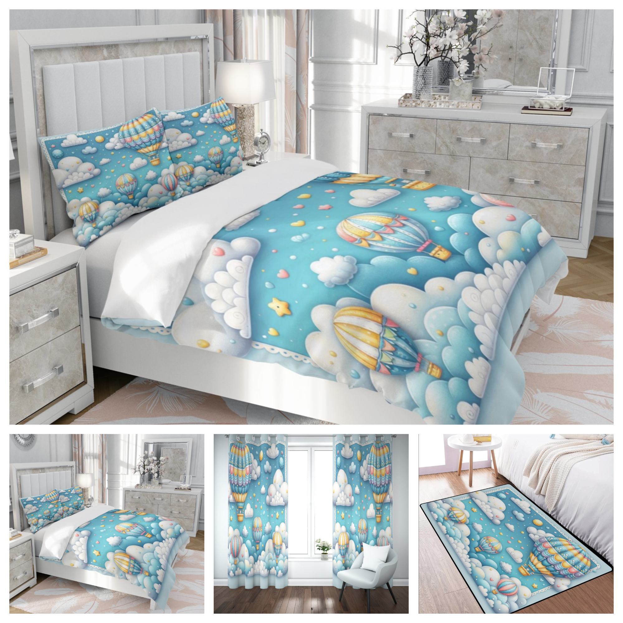 X Hot Air Balloons Comforter Set